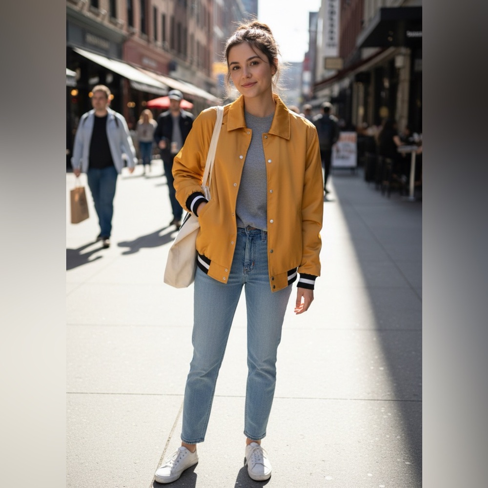 Weiv Gold Bomber Jacket for Men